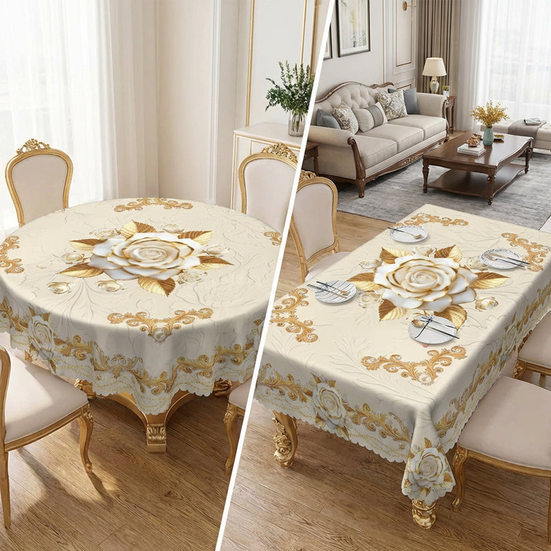 🎁2026 New Arrivals 50% OFF💥Waterproof Gold Rose Tablecloth – Embossed Effect, Stain-Resistant & Elegant for Dining ✨