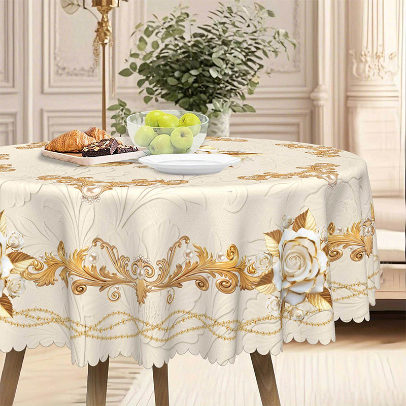 🎁2026 New Arrivals 50% OFF💥Waterproof Gold Rose Tablecloth – Embossed Effect, Stain-Resistant & Elegant for Dining ✨