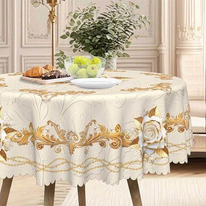 🎁2026 New Arrivals 50% OFF💥Waterproof Gold Rose Tablecloth – Embossed Effect, Stain-Resistant & Elegant for Dining ✨