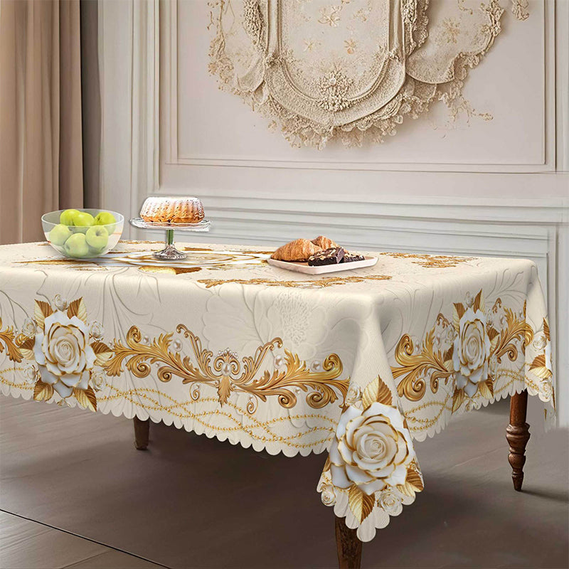 🎁2026 New Arrivals 50% OFF💥Waterproof Gold Rose Tablecloth – Embossed Effect, Stain-Resistant & Elegant for Dining ✨