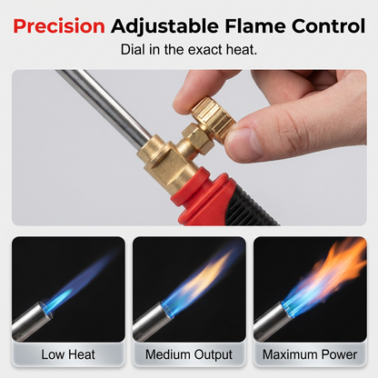 High-Power Gas Torch with Adjustable Flame Control