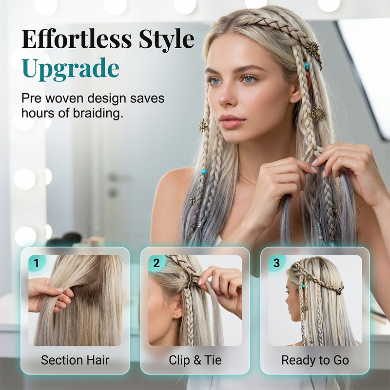 🔥Maillard Style Pre-Braided Hair Extensions