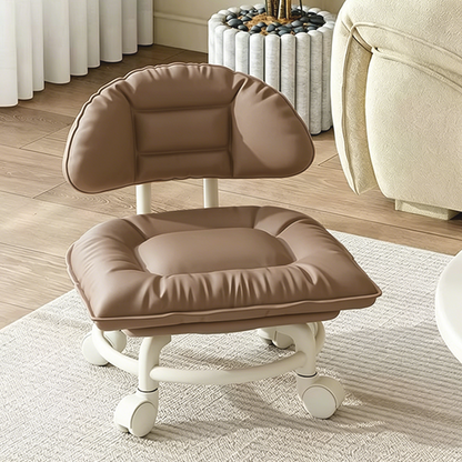 Rolling Low Stool with Backrest