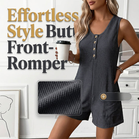 Women's Sleeveless Button-Front Romper