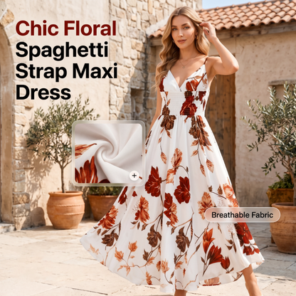 Women's Printed Spaghetti Strap Maxi Dress