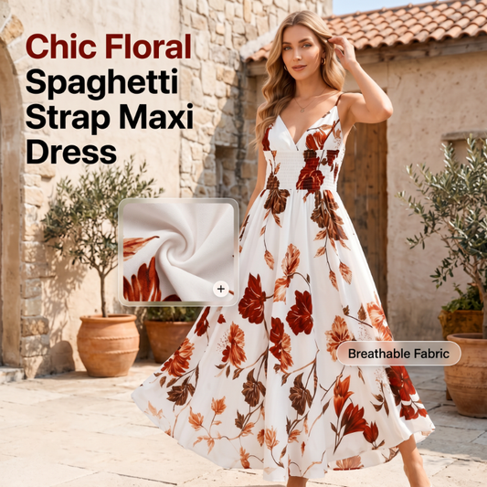 Women's Printed Spaghetti Strap Maxi Dress