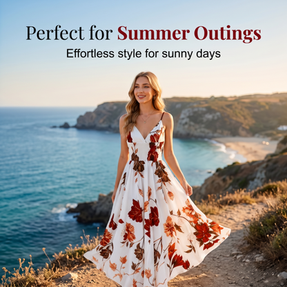 Women's Printed Spaghetti Strap Maxi Dress