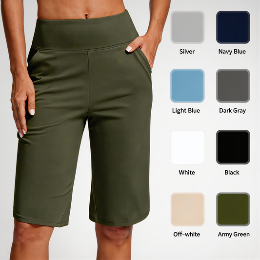 Women's High-Waist Yoga Shorts with Pockets