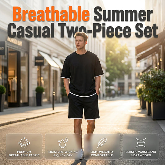 Men's Waffle Knit T-Shirt & Shorts Set
