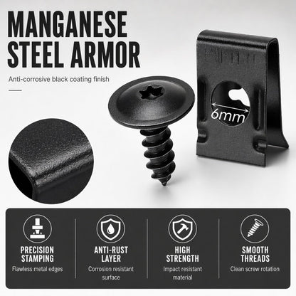🔩50% OFF NOW🚗Universal Car Metal U-Type Clips & Screws Set – Heavy-duty, rust-resistant & versatile sizes – Perfect for auto trim, panels & interior repairs🔧