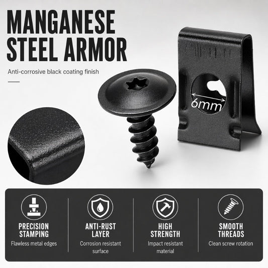 🔩50% OFF NOW🚗Universal Car Metal U-Type Clips & Screws Set – Heavy-duty, rust-resistant & versatile sizes – Perfect for auto trim, panels & interior repairs🔧