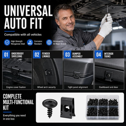 🔩50% OFF NOW🚗Universal Car Metal U-Type Clips & Screws Set – Heavy-duty, rust-resistant & versatile sizes – Perfect for auto trim, panels & interior repairs🔧