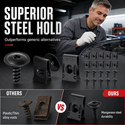 🔩50% OFF NOW🚗Universal Car Metal U-Type Clips & Screws Set – Heavy-duty, rust-resistant & versatile sizes – Perfect for auto trim, panels & interior repairs🔧
