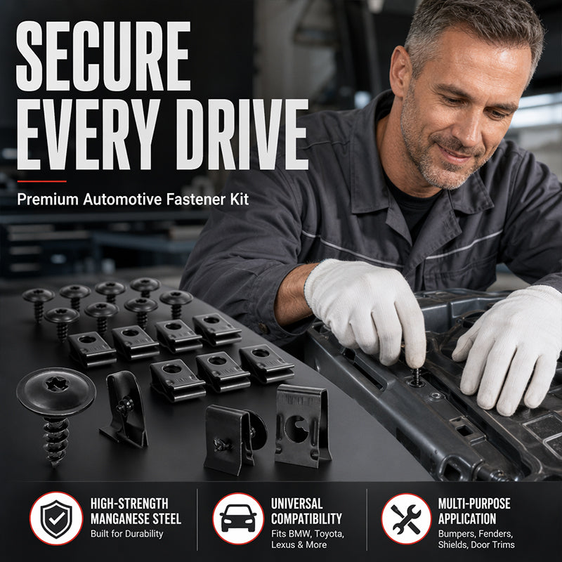 🔩50% OFF NOW🚗Universal Car Metal U-Type Clips & Screws Set – Heavy-duty, rust-resistant & versatile sizes – Perfect for auto trim, panels & interior repairs🔧