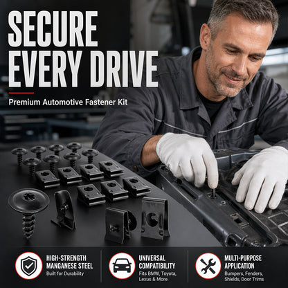 🔩50% OFF NOW🚗Universal Car Metal U-Type Clips & Screws Set – Heavy-duty, rust-resistant & versatile sizes – Perfect for auto trim, panels & interior repairs🔧
