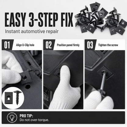 🔩50% OFF NOW🚗Universal Car Metal U-Type Clips & Screws Set – Heavy-duty, rust-resistant & versatile sizes – Perfect for auto trim, panels & interior repairs🔧