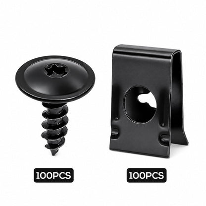 🔩50% OFF NOW🚗Universal Car Metal U-Type Clips & Screws Set – Heavy-duty, rust-resistant & versatile sizes – Perfect for auto trim, panels & interior repairs🔧