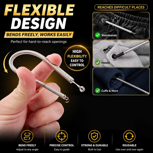 Stainless Steel Flexible Spring Drawstring Threader