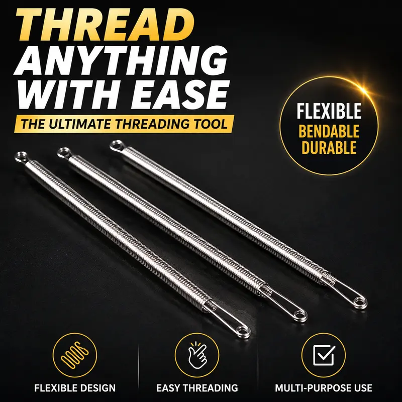 Stainless Steel Flexible Spring Drawstring Threader