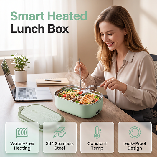 Portable Electric Heated Lunch Box Water-Free Food Warmer