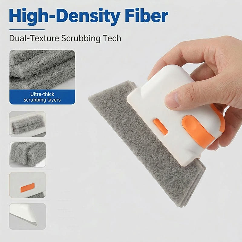 🔍 3-in-1 Window Track Cleaning Tool with Scrubbing Pad 💪