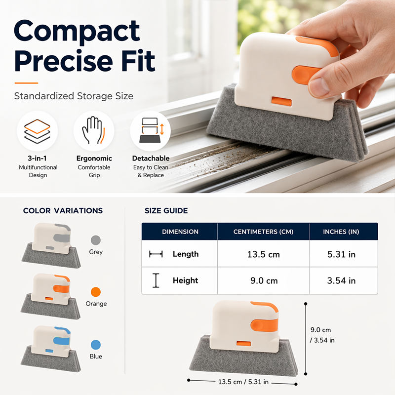 🔍 3-in-1 Window Track Cleaning Tool with Scrubbing Pad 💪