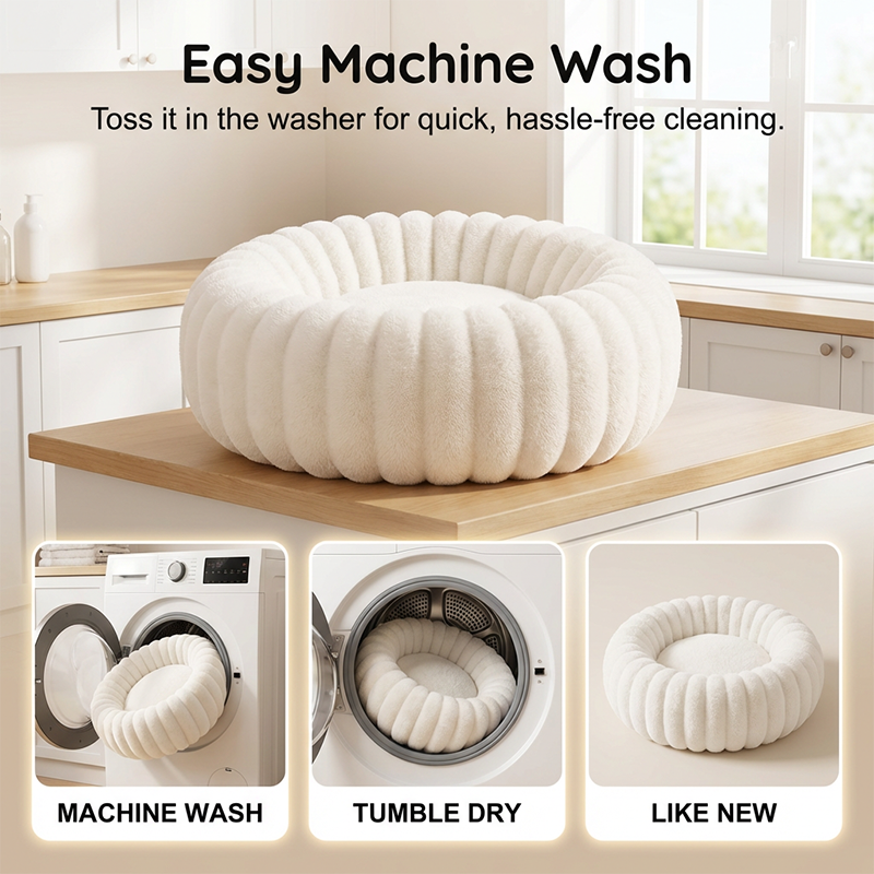 🐾 50% OFF! ✨ Cloud-Like Ultra Soft Plush Round Calming Pet Bed – Raised Rim Donut Design, Deep-Filled Orthopedic Cushioning & Durable Stitching – Warm Cozy Joint Relief for Cats & Dogs of All Sizes 🛏️