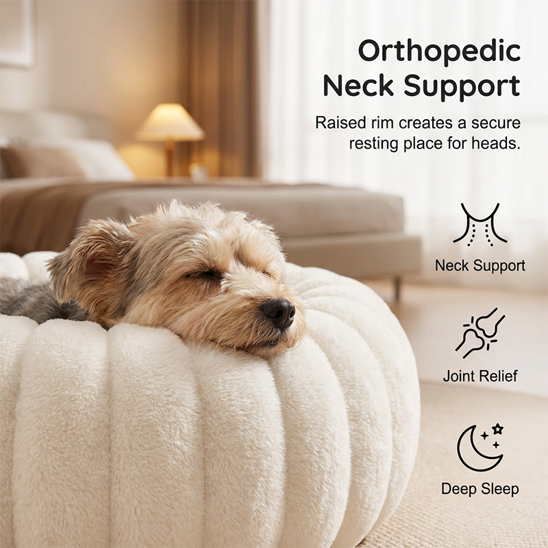 🐾 50% OFF! ✨ Cloud-Like Ultra Soft Plush Round Calming Pet Bed – Raised Rim Donut Design, Deep-Filled Orthopedic Cushioning & Durable Stitching – Warm Cozy Joint Relief for Cats & Dogs of All Sizes 🛏️