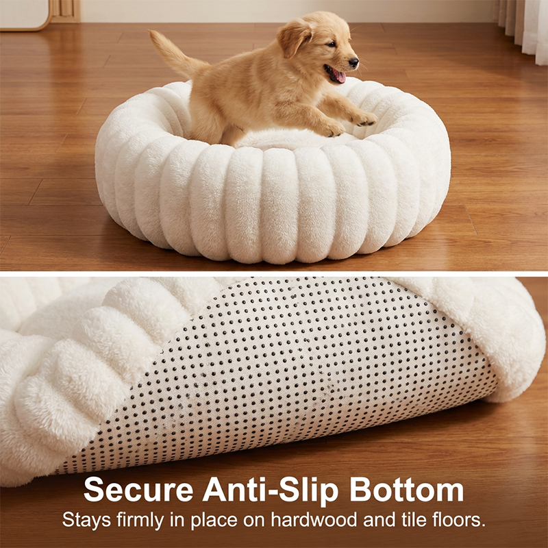 🐾 50% OFF! ✨ Cloud-Like Ultra Soft Plush Round Calming Pet Bed – Raised Rim Donut Design, Deep-Filled Orthopedic Cushioning & Durable Stitching – Warm Cozy Joint Relief for Cats & Dogs of All Sizes 🛏️
