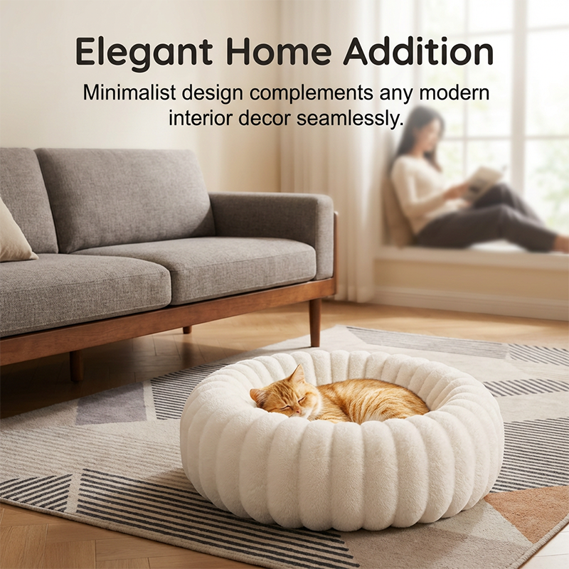 🐾 50% OFF! ✨ Cloud-Like Ultra Soft Plush Round Calming Pet Bed – Raised Rim Donut Design, Deep-Filled Orthopedic Cushioning & Durable Stitching – Warm Cozy Joint Relief for Cats & Dogs of All Sizes 🛏️