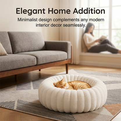🐾 50% OFF! ✨ Cloud-Like Ultra Soft Plush Round Calming Pet Bed – Raised Rim Donut Design, Deep-Filled Orthopedic Cushioning & Durable Stitching – Warm Cozy Joint Relief for Cats & Dogs of All Sizes 🛏️
