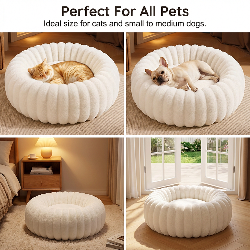 🐾 50% OFF! ✨ Cloud-Like Ultra Soft Plush Round Calming Pet Bed – Raised Rim Donut Design, Deep-Filled Orthopedic Cushioning & Durable Stitching – Warm Cozy Joint Relief for Cats & Dogs of All Sizes 🛏️