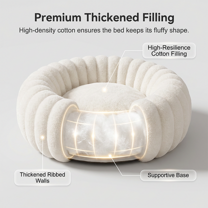 🐾 50% OFF! ✨ Cloud-Like Ultra Soft Plush Round Calming Pet Bed – Raised Rim Donut Design, Deep-Filled Orthopedic Cushioning & Durable Stitching – Warm Cozy Joint Relief for Cats & Dogs of All Sizes 🛏️