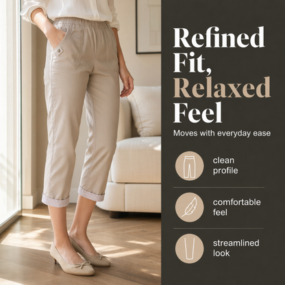 Women Casual Slim Fit Cropped Pants