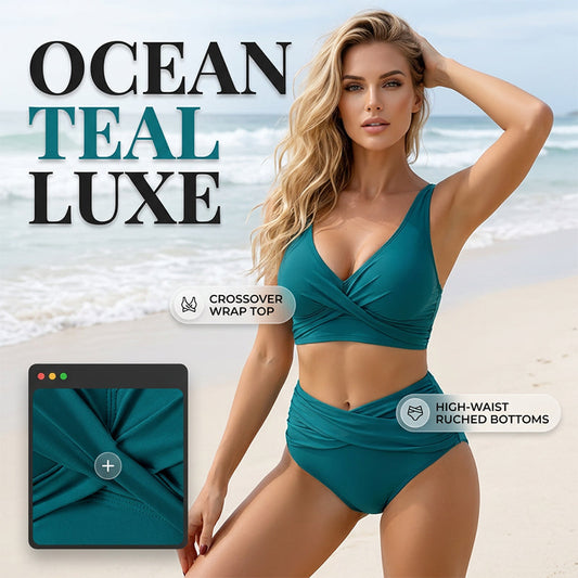 Women’s High-Waisted Ruched Bikini Set