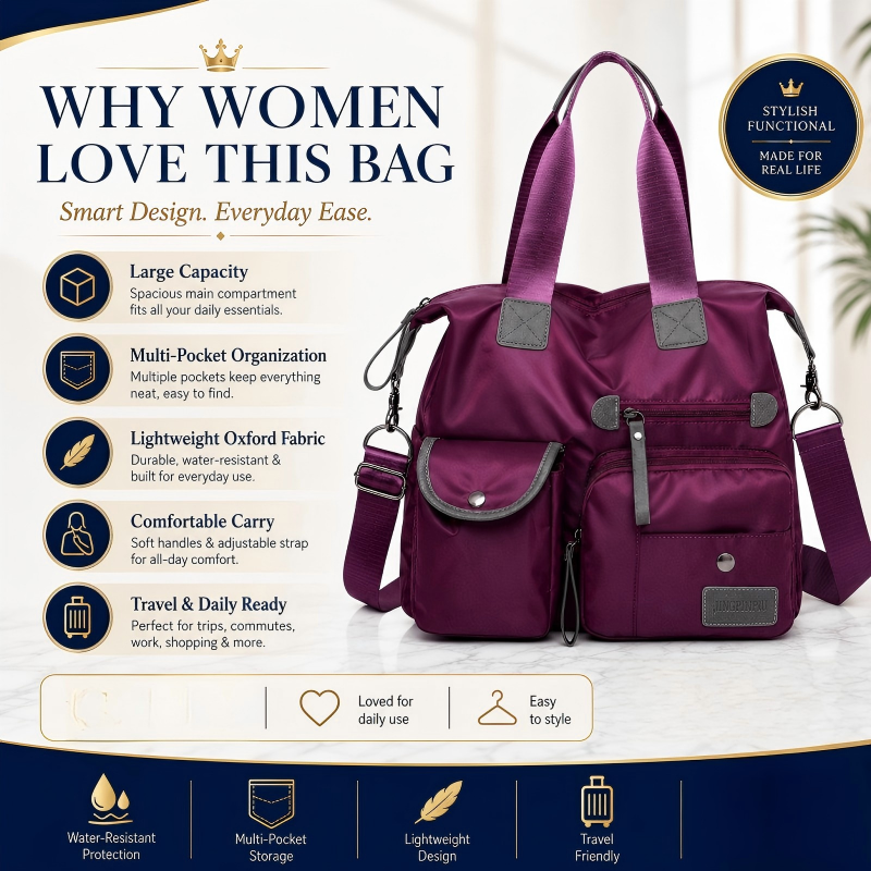 👜 Large Capacity Waterproof Tote Bag for Women