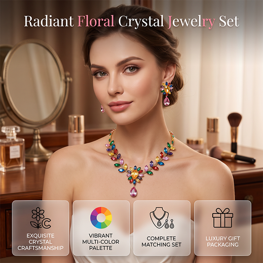 📢📢50% OFF !! ⏰Women Casual Colorful Floral Necklace Set