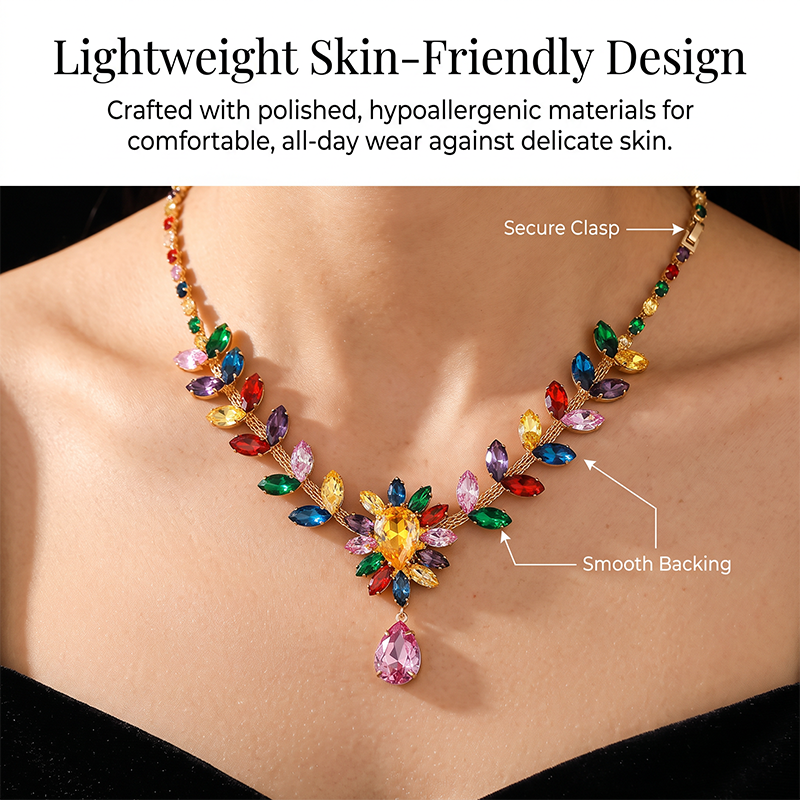 📢📢50% OFF !! ⏰Women Casual Colorful Floral Necklace Set