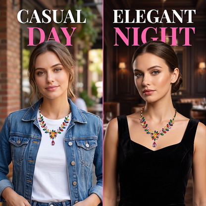 📢📢50% OFF !! ⏰Women Casual Colorful Floral Necklace Set