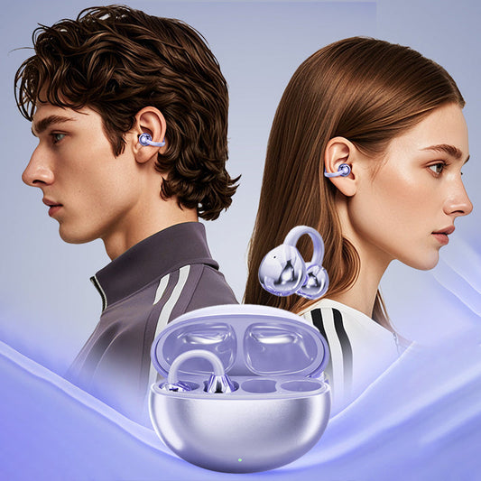 ⏳Time-Limited Special⏰Bluetooth 5.4 Clip-On Open Ear Earbuds — Lightweight Wireless Ear Clip Headphones with AI Noise Cancelling