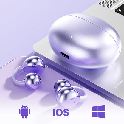 ⏳Time-Limited Special⏰Bluetooth 5.4 Clip-On Open Ear Earbuds — Lightweight Wireless Ear Clip Headphones with AI Noise Cancelling