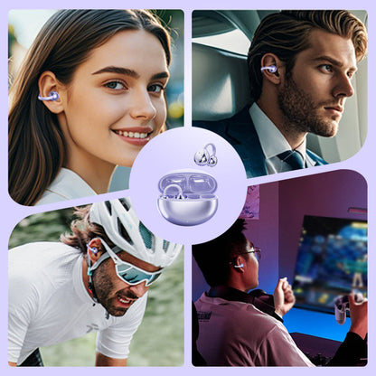 ⏳Time-Limited Special⏰Bluetooth 5.4 Clip-On Open Ear Earbuds — Lightweight Wireless Ear Clip Headphones with AI Noise Cancelling