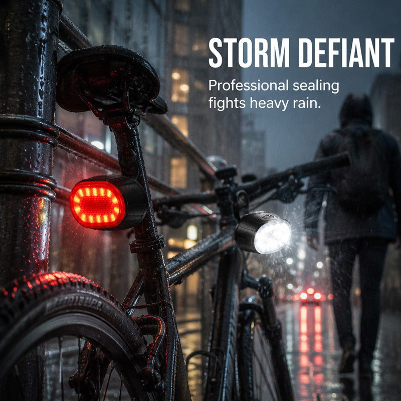 🏆 Last Day Special Price £9.99🔦USB Rechargeable Bike Light Set – Bright Front Headlight & Rear Warning Light, Weather Resistant For Night Cycling 🚲