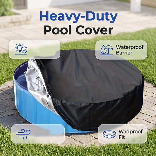 ⏳LAST DAY SALE ONLY ￡9.99🌊 SecureGuard™ Round Pool Cover – 100% Waterproof & Weatherproof | Trusted by UK Pool Owners 🇬🇧