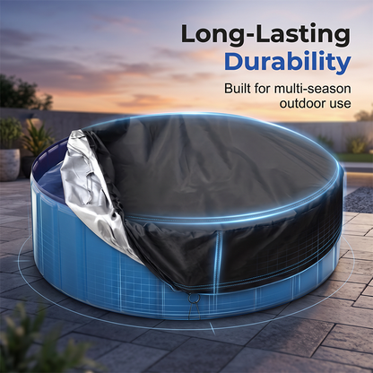 ⏳LAST DAY SALE ONLY ￡9.99🌊 SecureGuard™ Round Pool Cover – 100% Waterproof & Weatherproof | Trusted by UK Pool Owners 🇬🇧