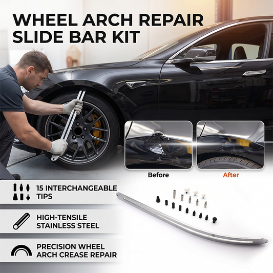 ⏳Time-Limited Special⏰Wheel Arch Dent Repair Kit – Paint-Safe, Steel Slide Bar & Multi-Head Set 🛠️