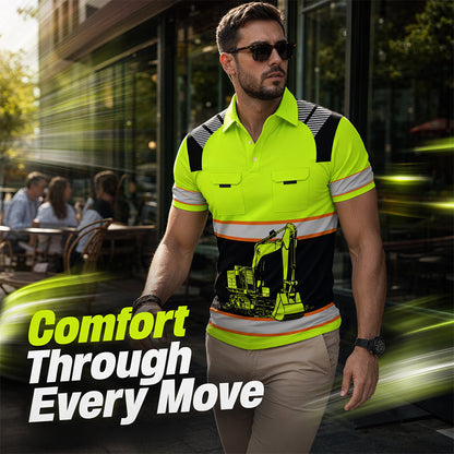 Men's Casual Excavator Graphic Top