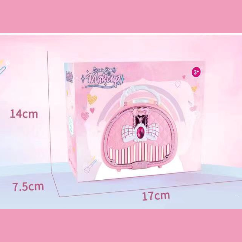 Kids Washable Makeup Toy Set with Portable Pink Handbag