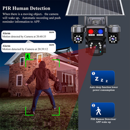⏳🔥LIMITED-TIME 52% OFF! ⏰Solar Wireless Security Camera – Triple Lens,9MP Color Night Vision,IP66 Waterproof ☀️🏠