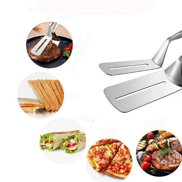 🍳 Stainless Steel Kitchen Tongs with Spatula